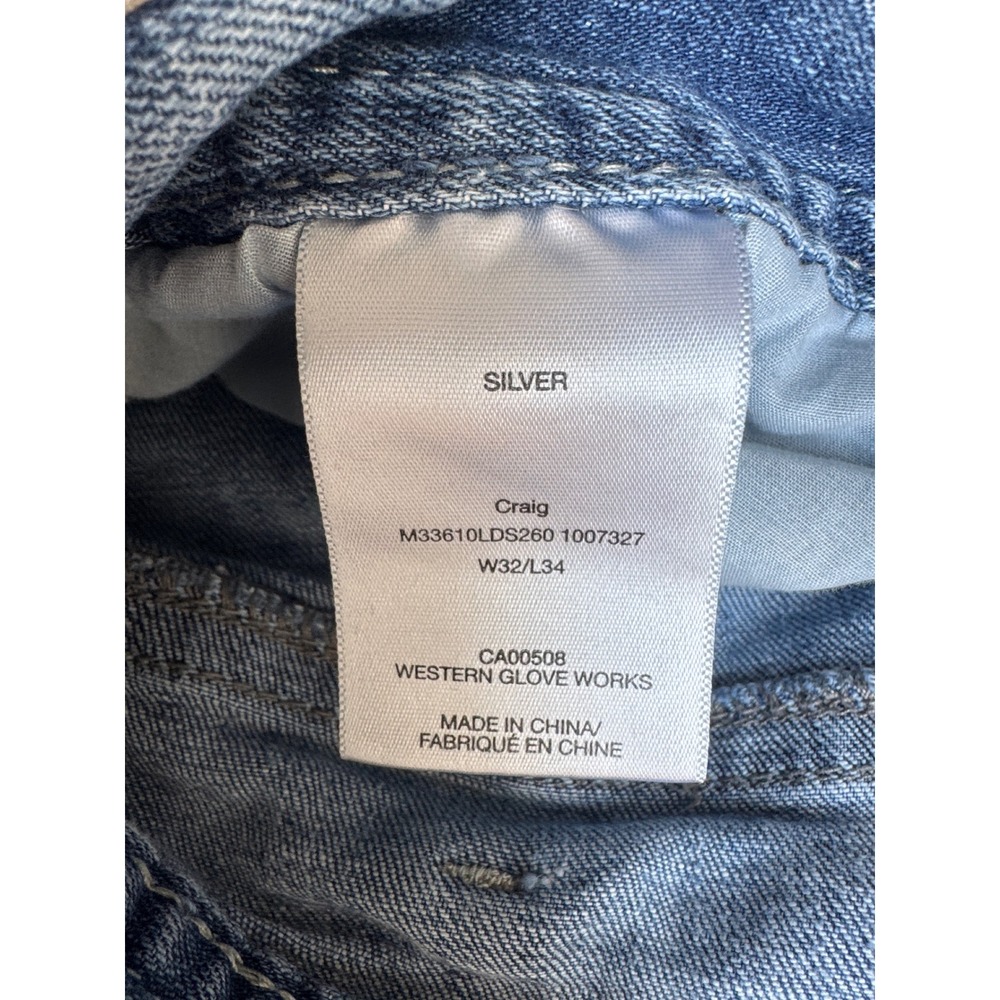 Silver Jeans Co Mens Light Wash Straight Leg Denim Jeans Blue Fade 33x31 - Picture 11 of 12